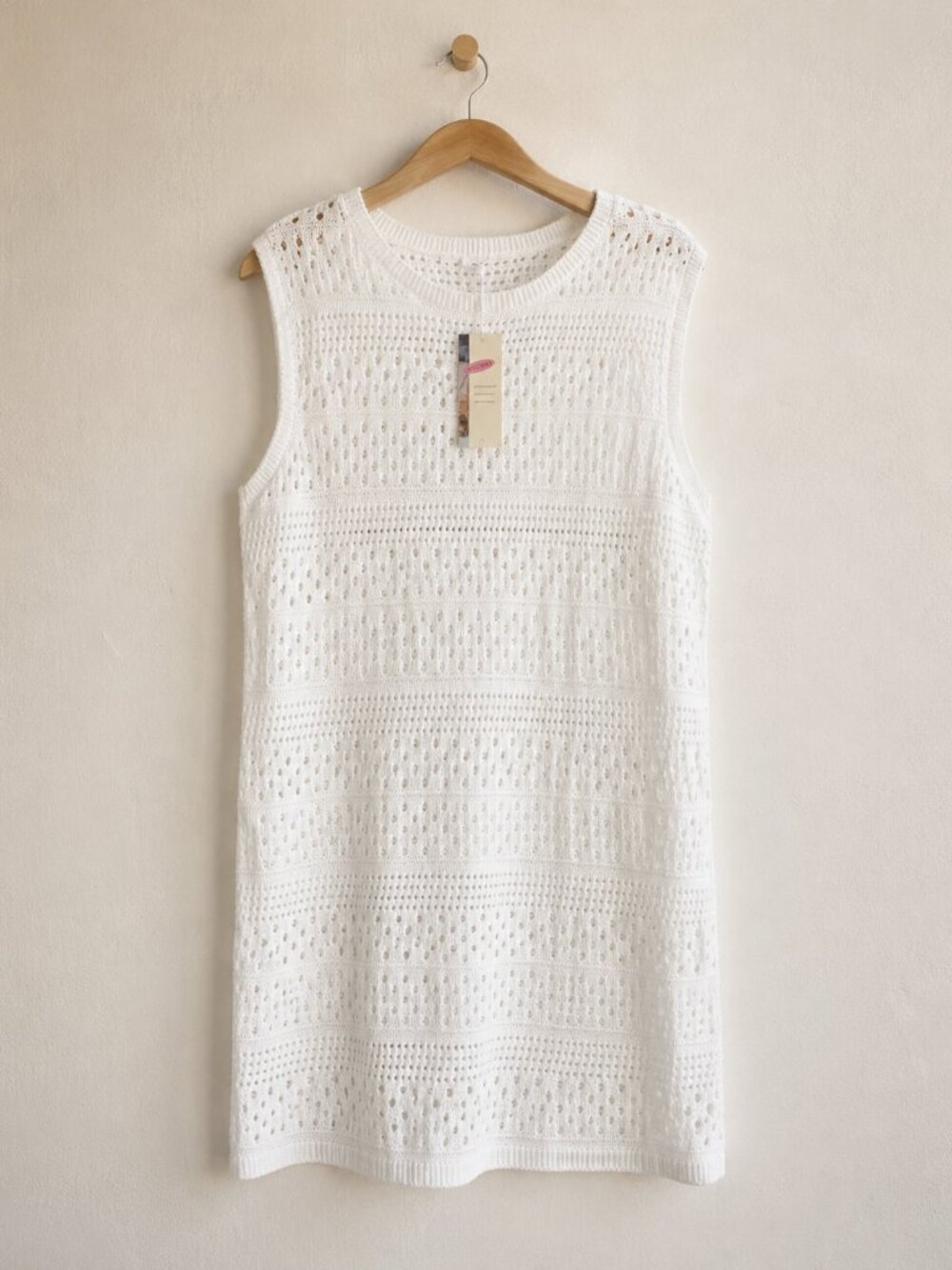 Dokotoo White Crochet Knit Swimsuit Cover Up Beach Dress NWT